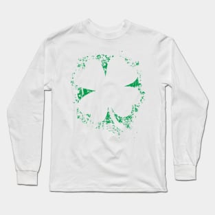 Vintage Green Leaf St Patricks Day Party Retro Design Long Sleeve T-Shirt